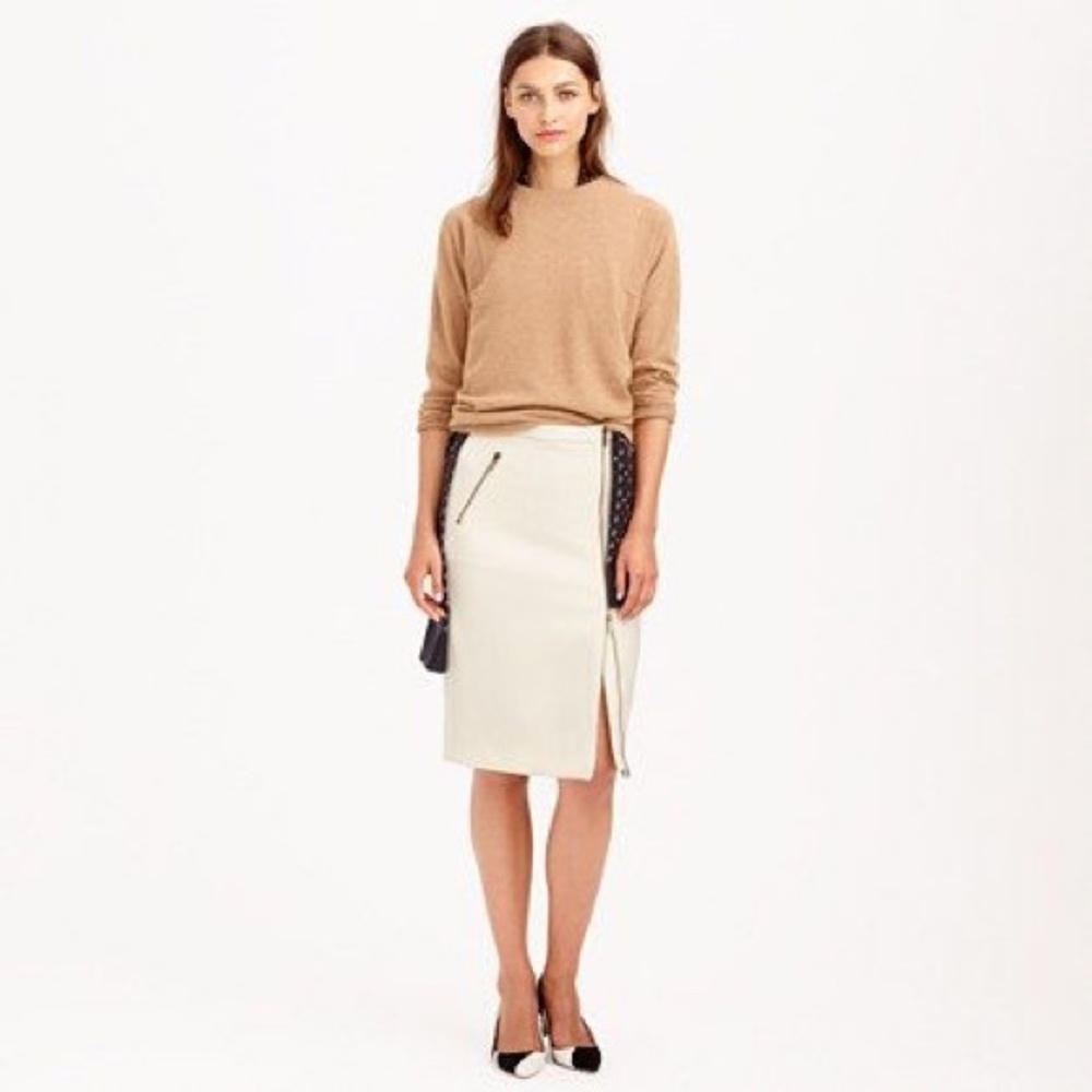 J crew off-white wool zip skirt. Size 00
